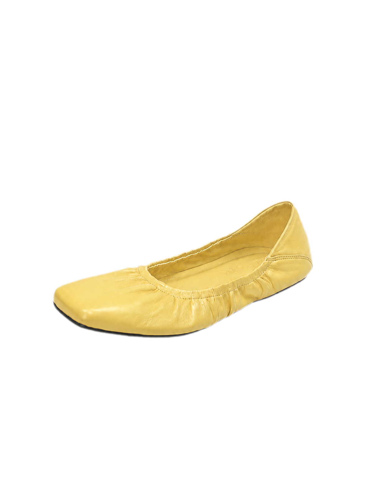 Plissierte Ballerinas aus Lammleder mit eckiger Zehenpartie