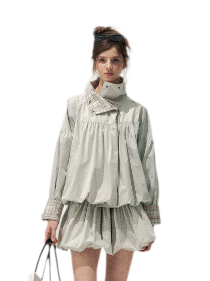 Cotton Plaid Cocoon Set