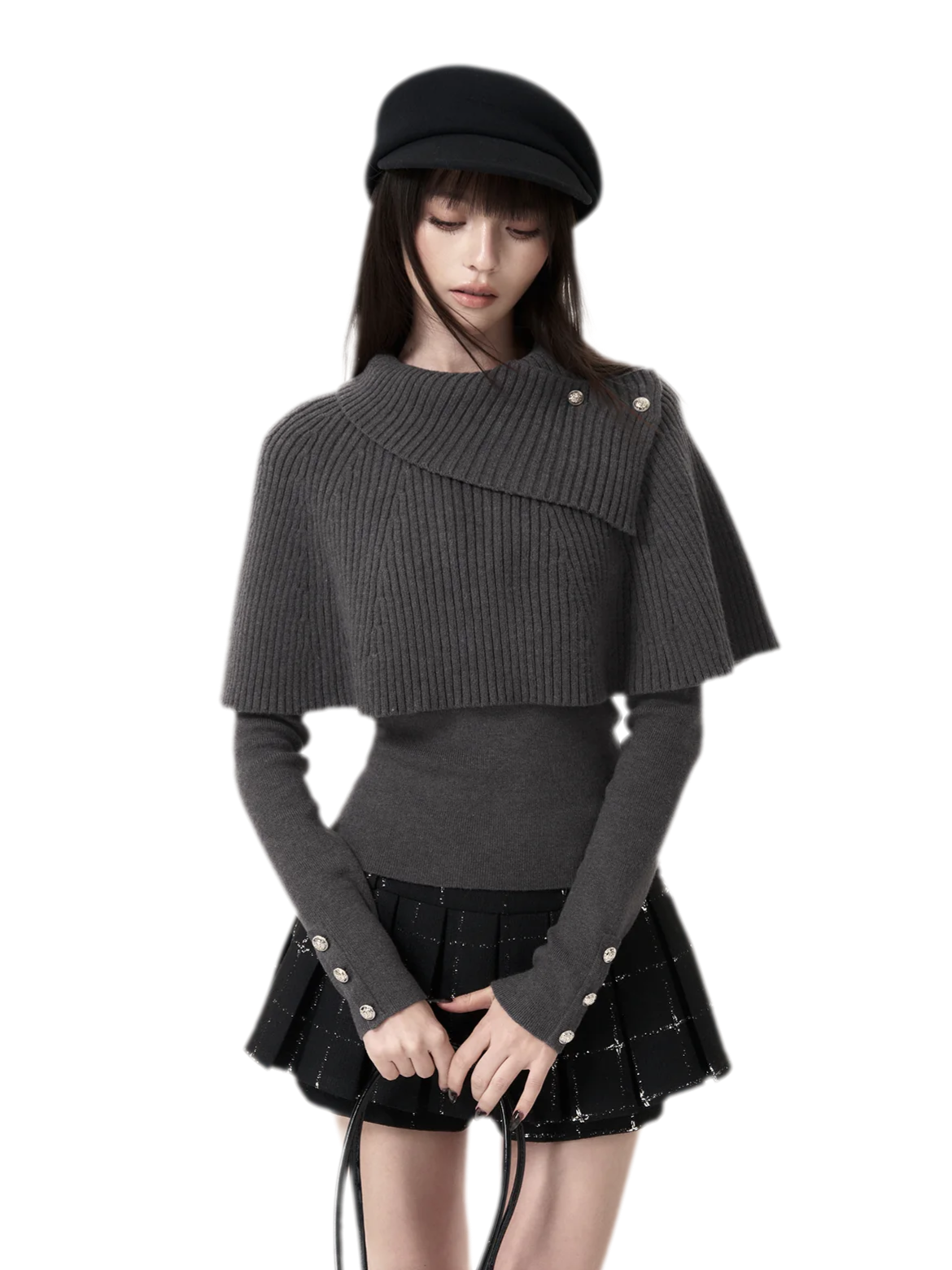 Stretch-Strick-Cape-Set