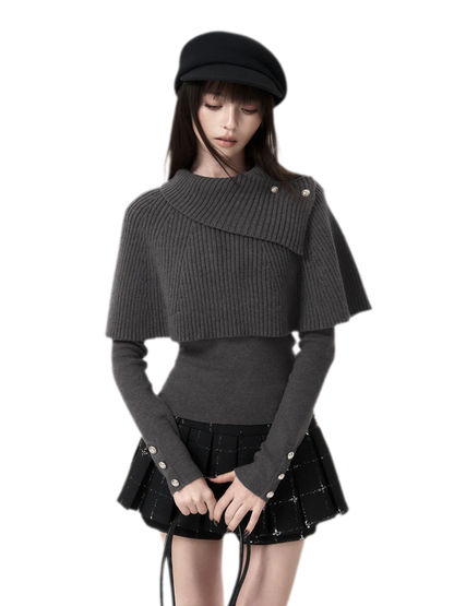 Stretch-Strick-Cape-Set
