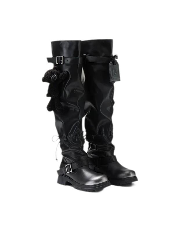 Slouchy Knee-High Leather Boots