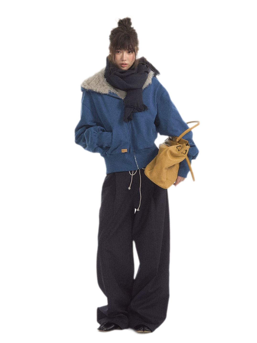 Fuzzy Hooded Cropped Puffer Jacket