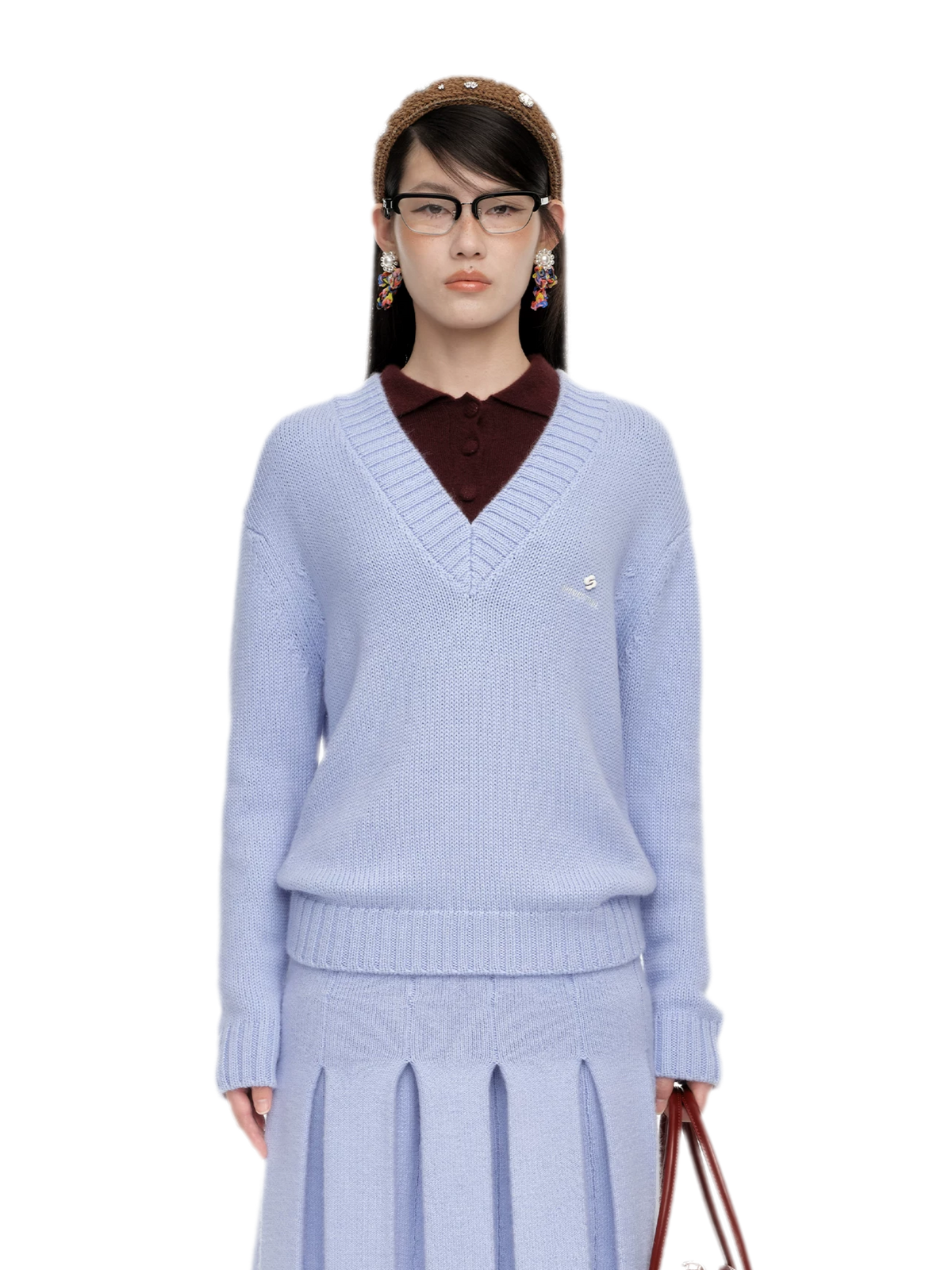 Wool Ribbed V-Neck Sweater