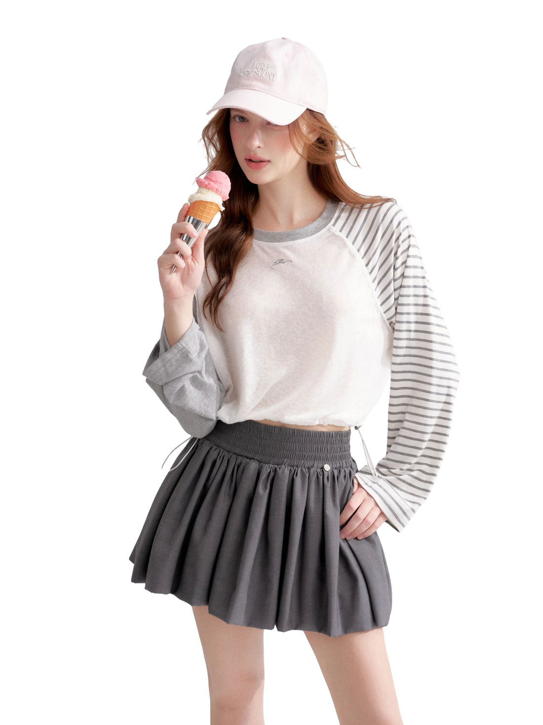 Lyocell Drawstring Raglan Sleeve Sun Protection Tee