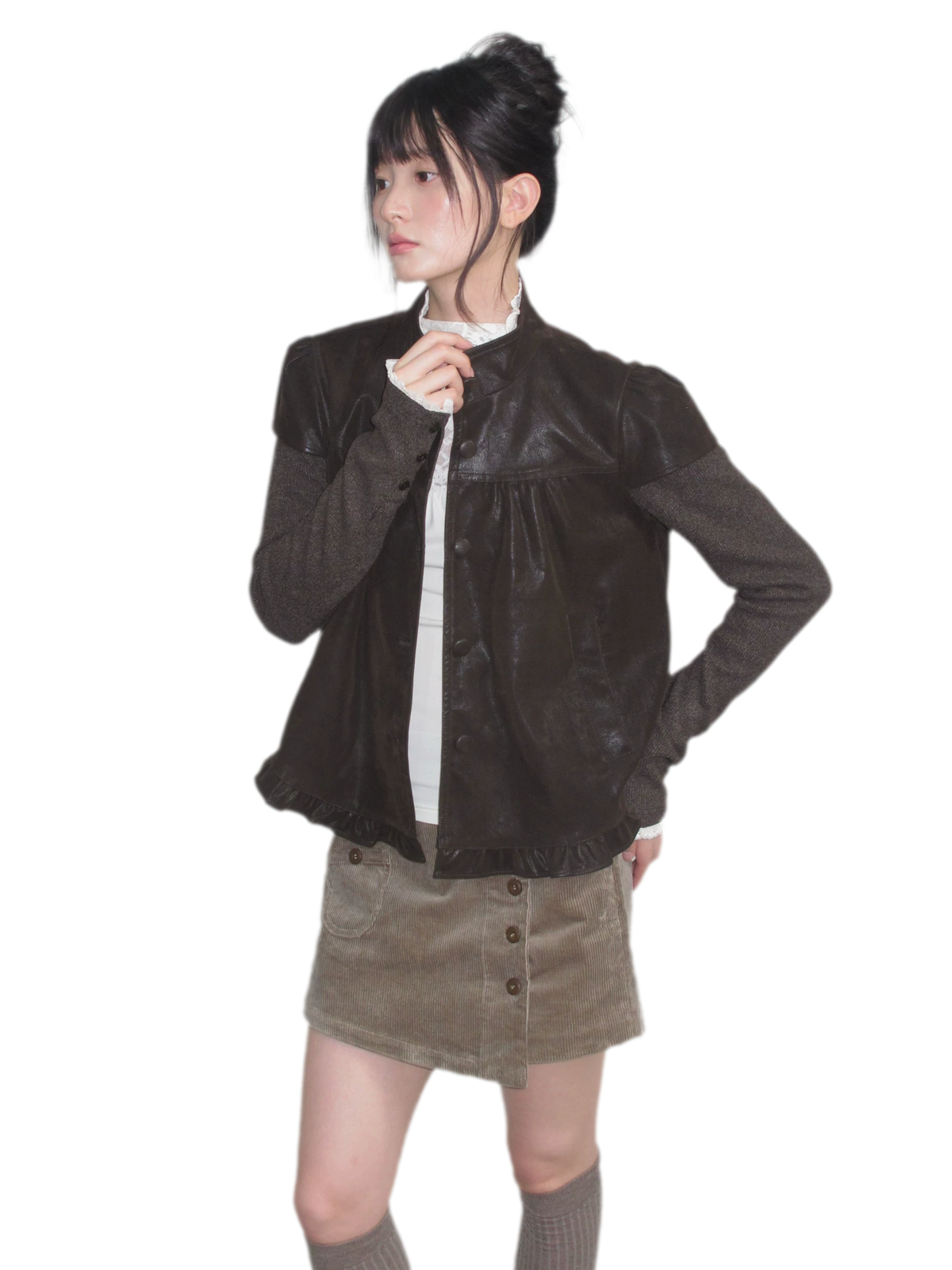 Suede Layered Flare Jacket