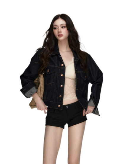Raw Denim Cropped Jacket