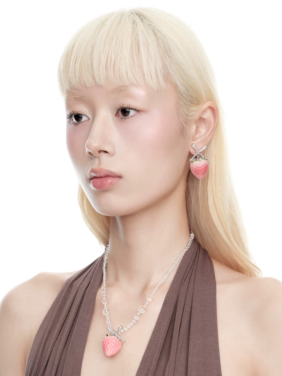 Strawberry Butterfly Statement Earrings