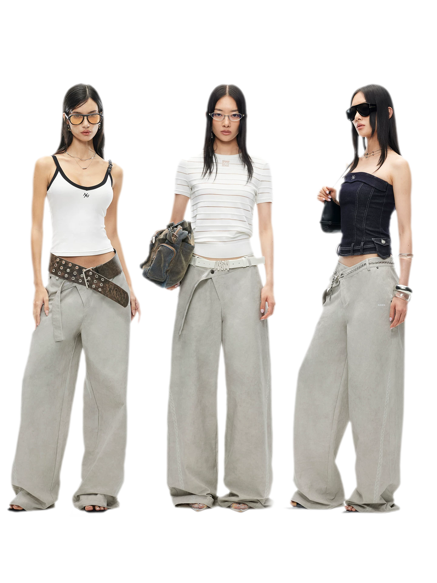Wheat Ear Wide-Leg Casual Pants