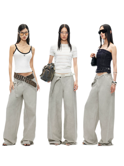 Wheat Ear Wide-Leg Casual Pants