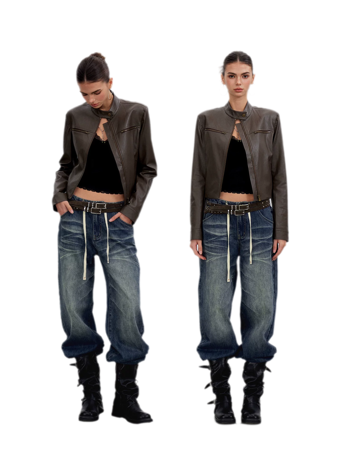 Vintage Wash Wide-Leg Jeans