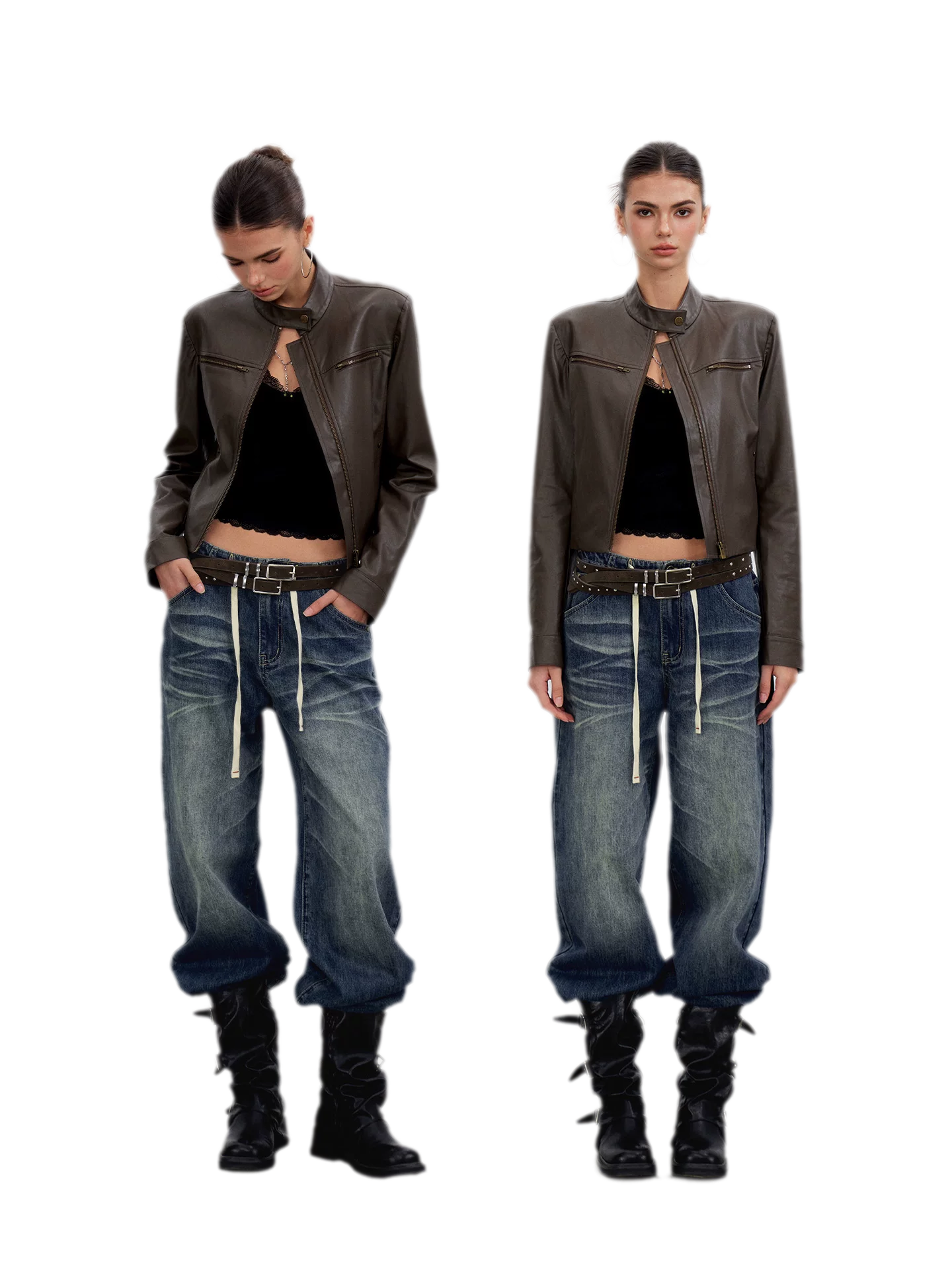 Vintage Wash Wide-Leg Jeans