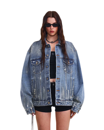 Cross Statue Denim Jacket
