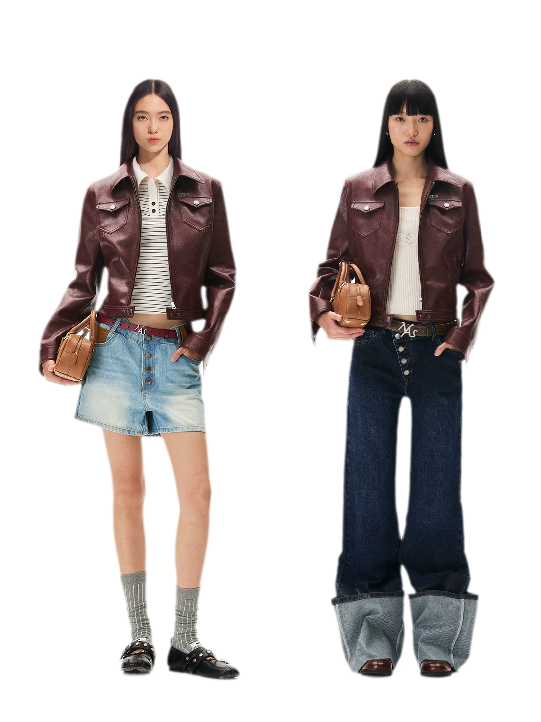 Meteorite Texture Fitted Leather Jacket