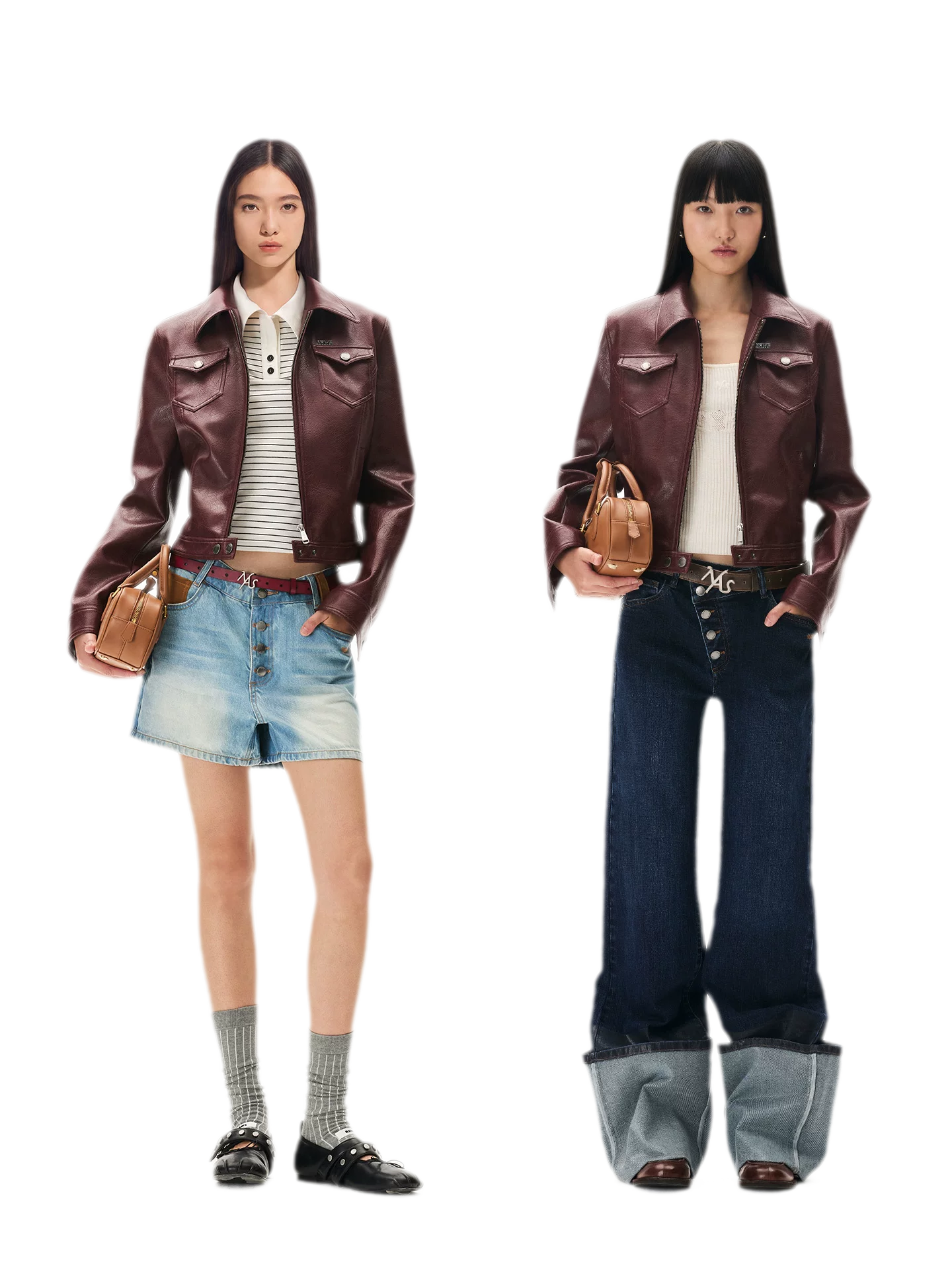 Meteorite Texture Fitted Leather Jacket