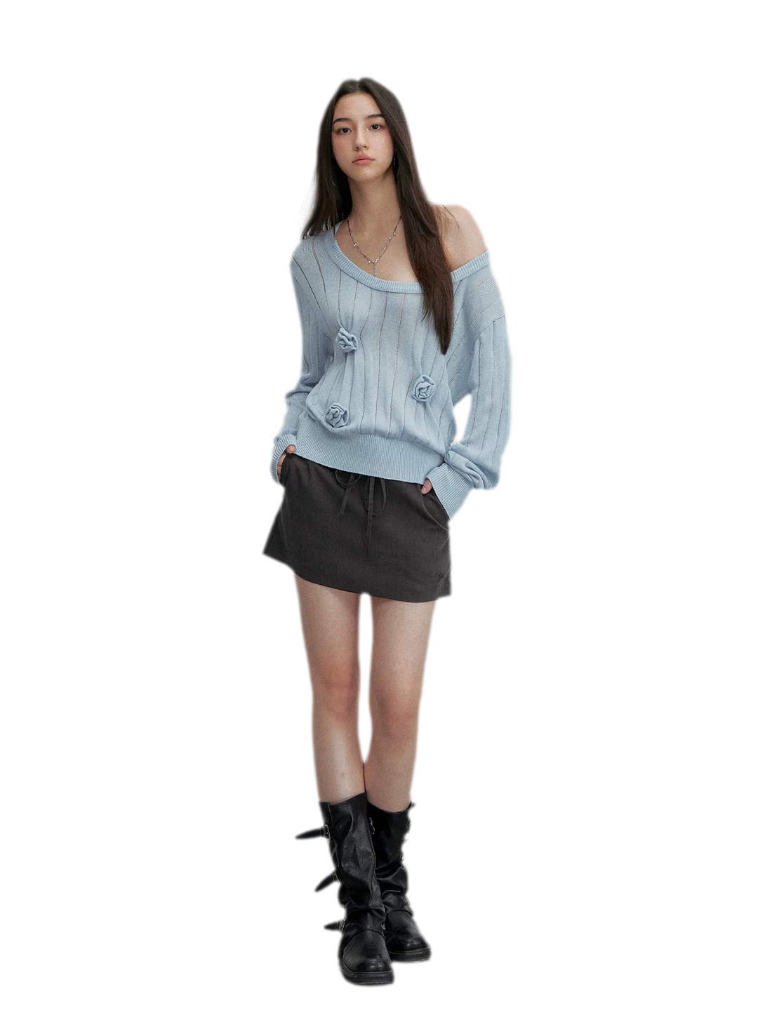 Asymmetric Flower Knit