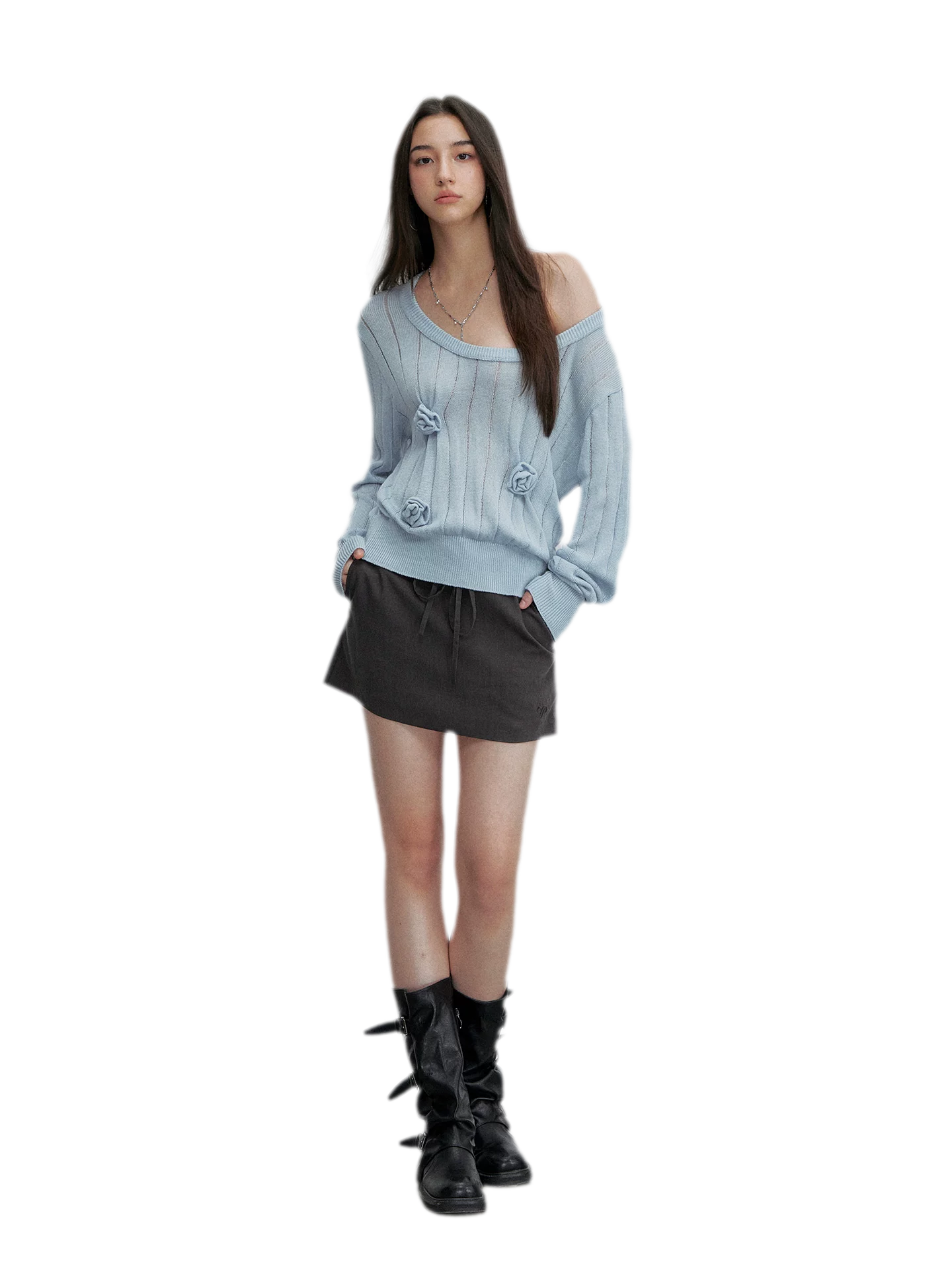 Asymmetric Flower Knit