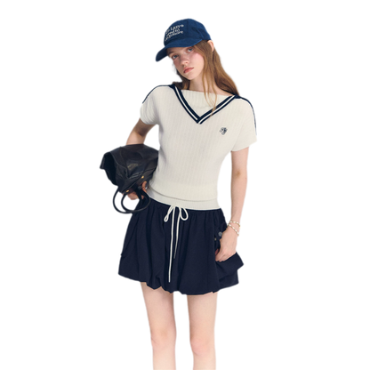 Contrast Trim Knit Top