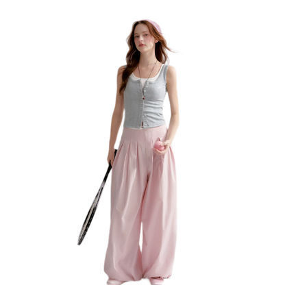 Lightweight Pleated Balloon Pants