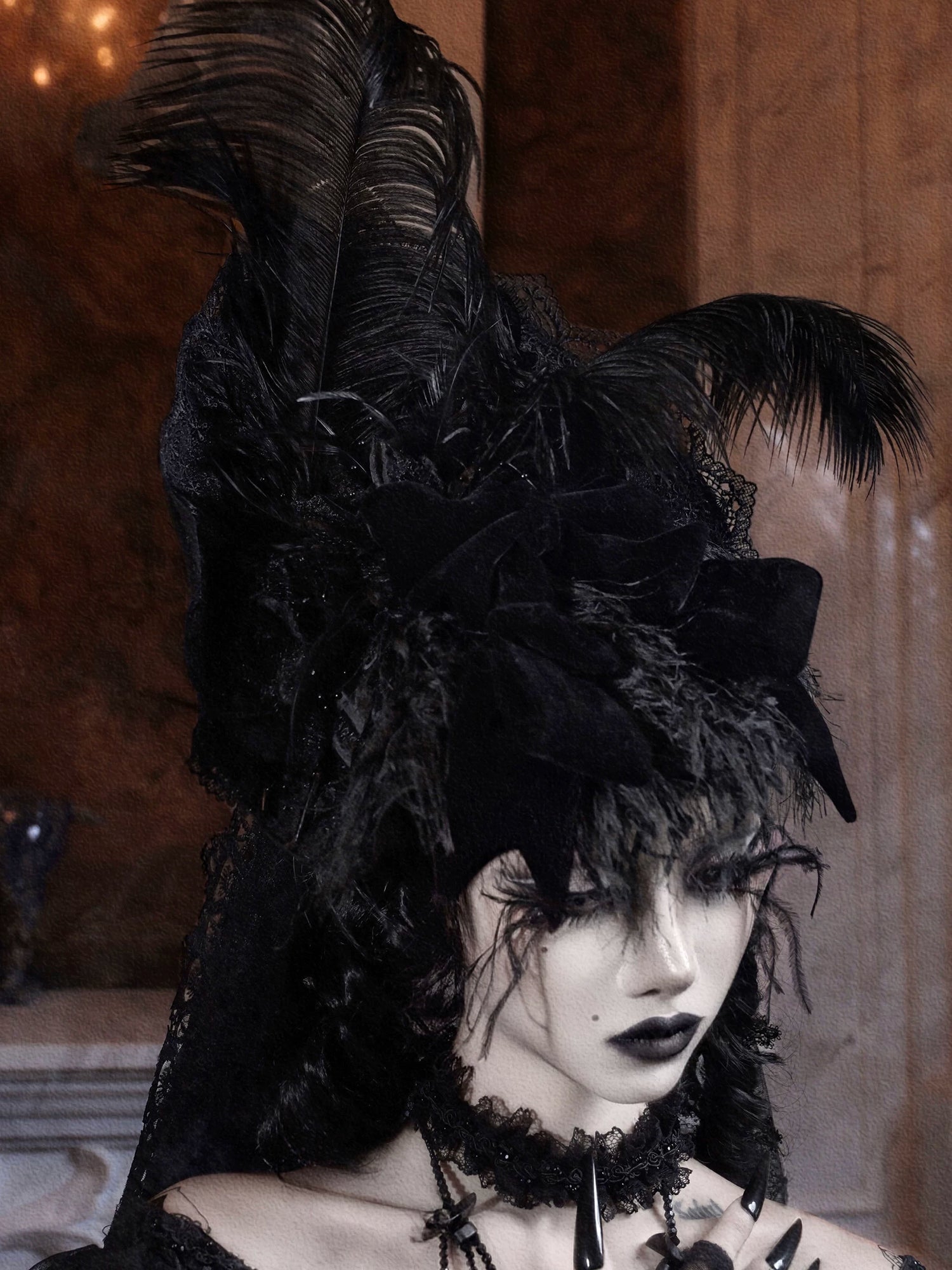Feather Veil Gothic Hat
