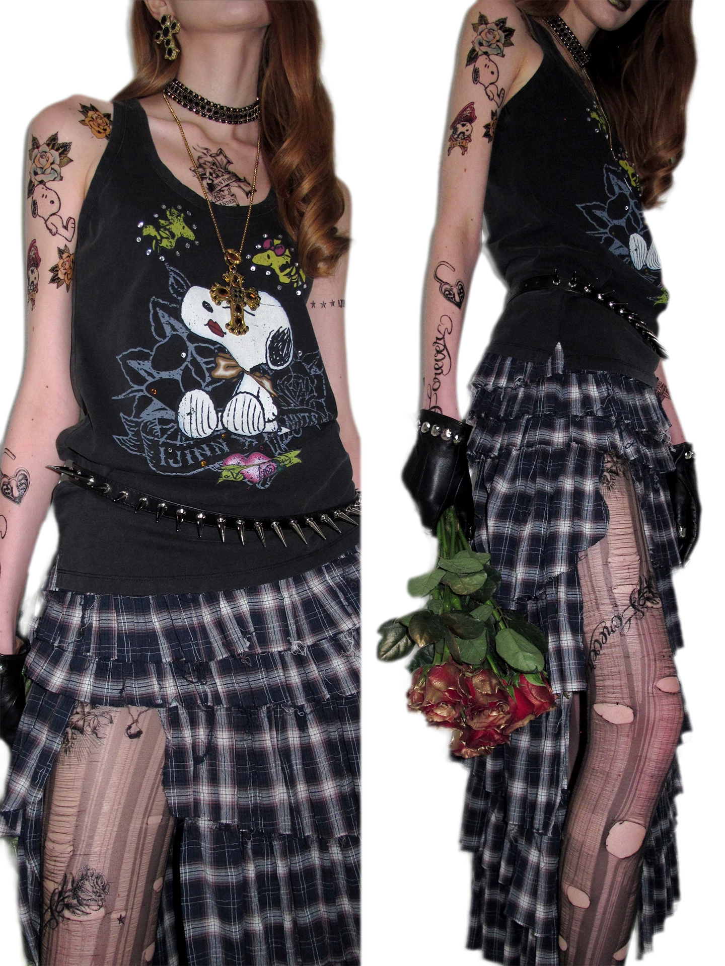 Deconstructed Plaid Cake Skirt