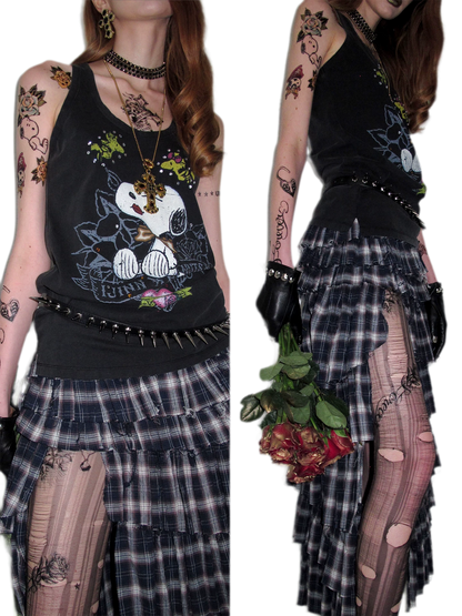 Deconstructed Plaid Cake Skirt