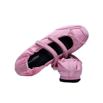 Ruched Ballet Strap Shoes