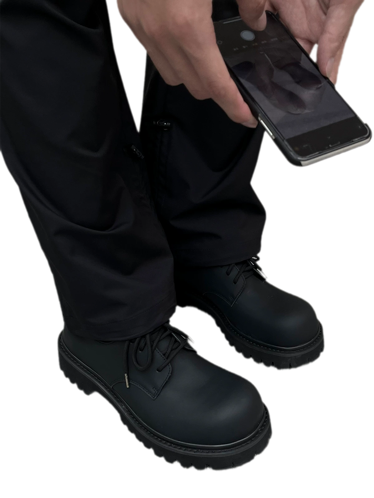Leather Lug-Sole Platform Derby Shoes