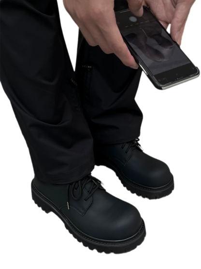 Leather Lug-Sole Platform Derby Shoes