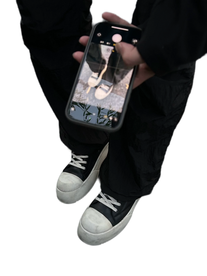 Distressed Leather Low Sneakers