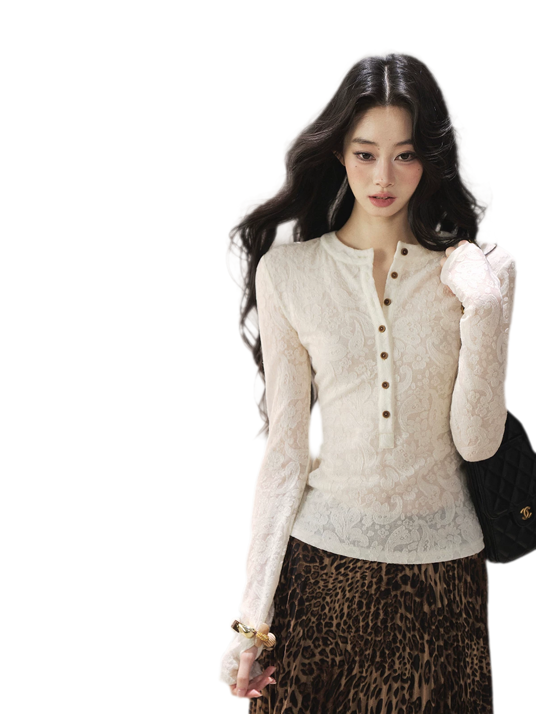 Paisley Jacquard Cropped Wool Top