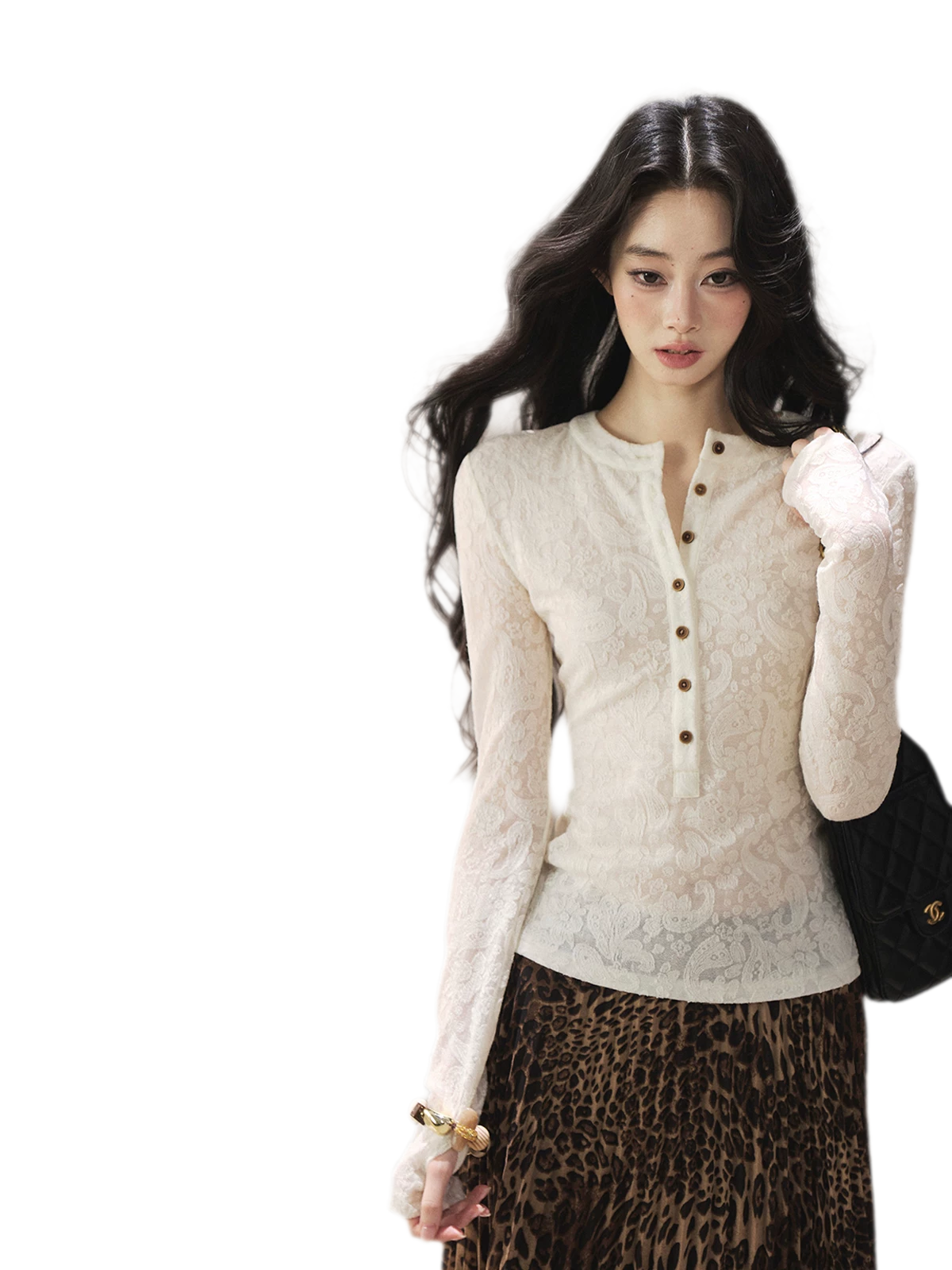 Paisley Jacquard Cropped Wool Top
