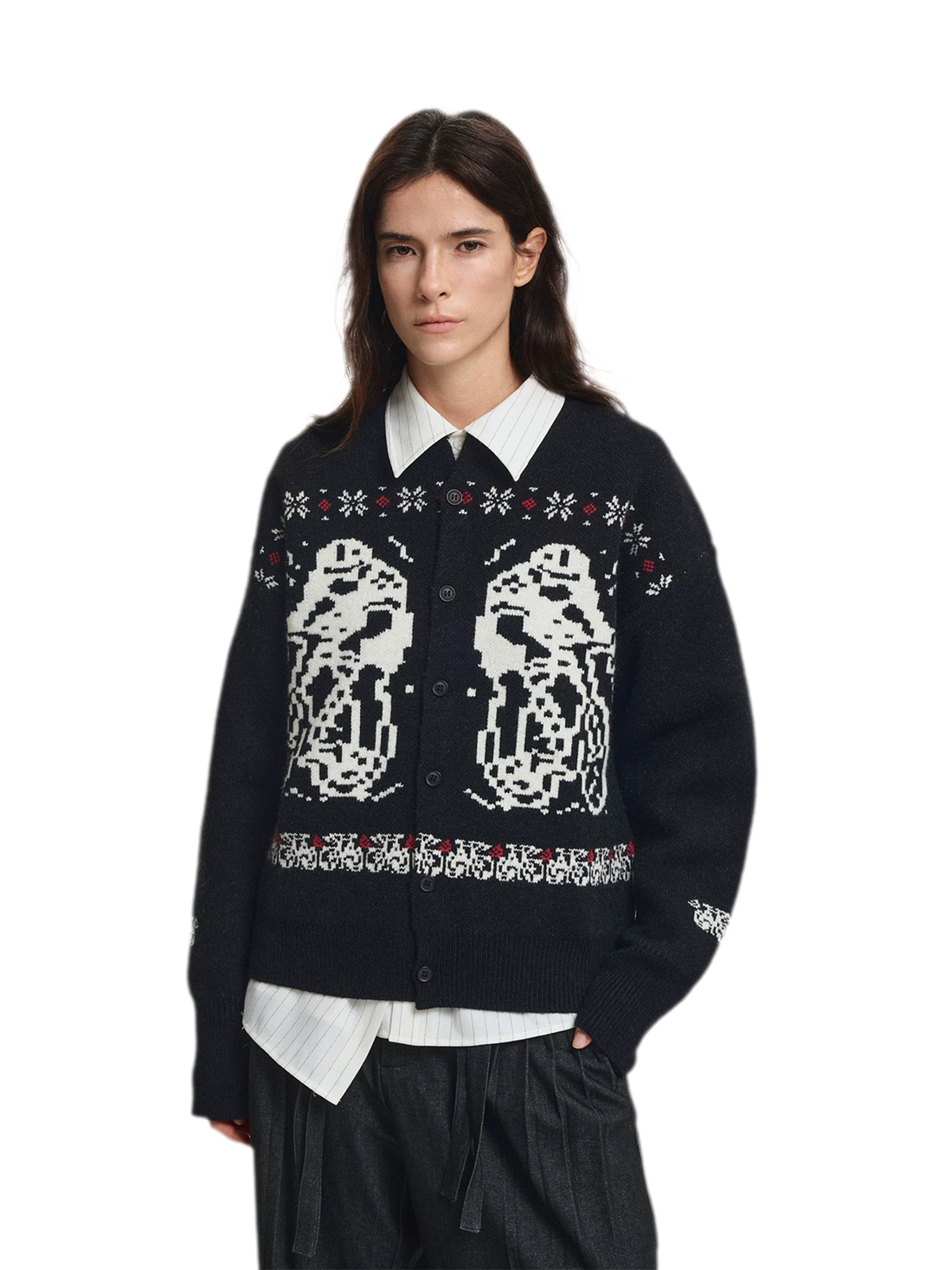 Fair Isle Relaxed Cardigan Sweater