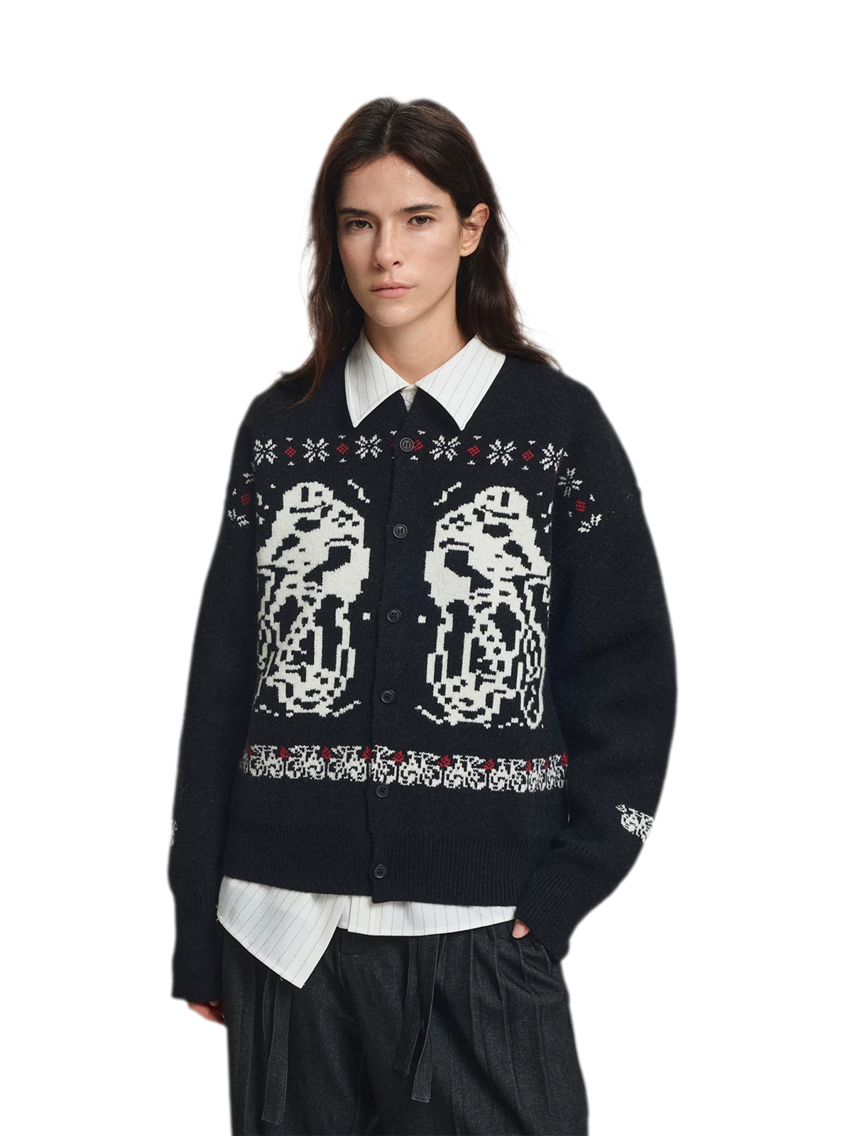 Fair Isle Relaxed Cardigan Sweater