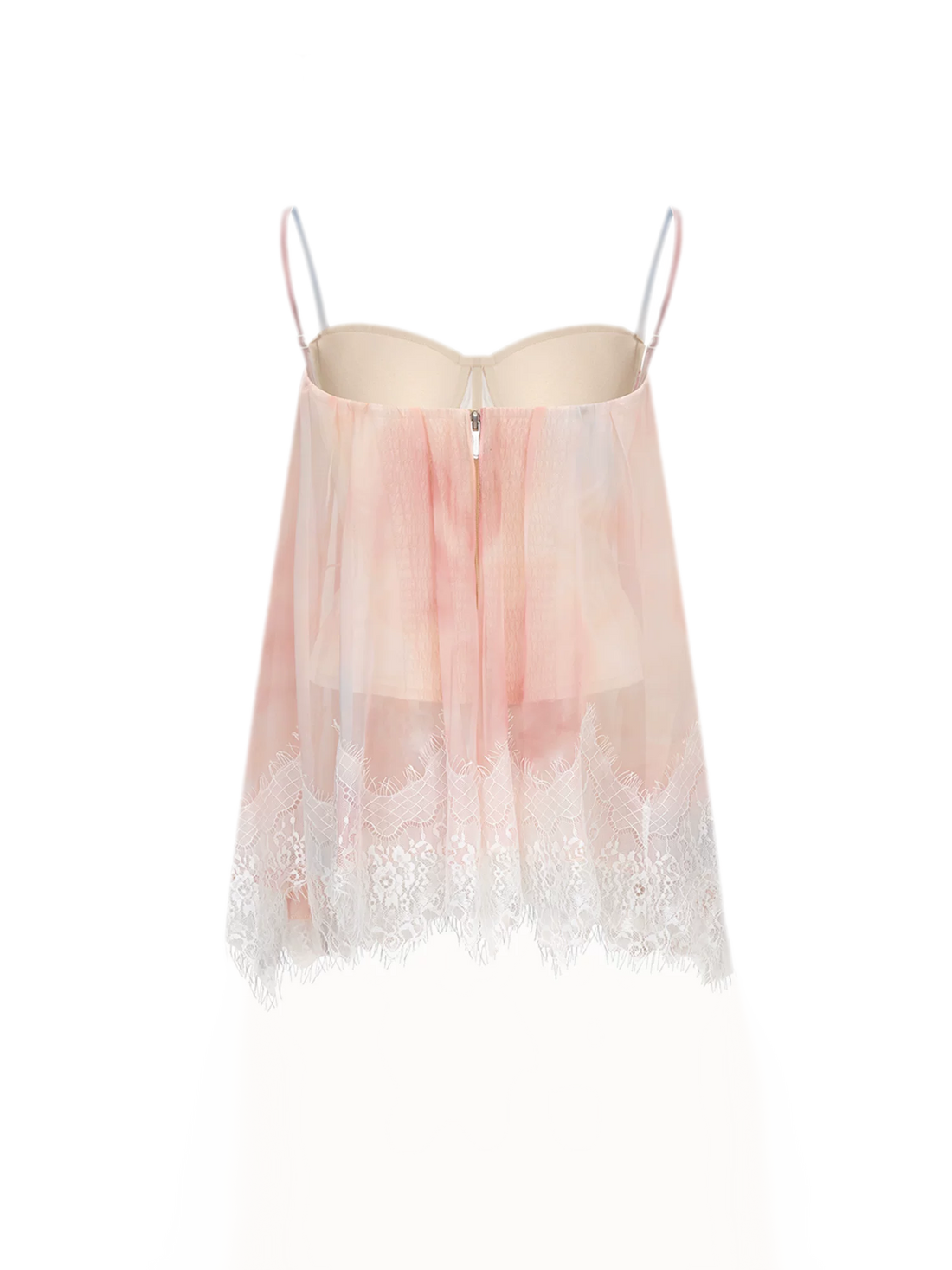 Fishbone Ruffle Chiffon Bustier Top