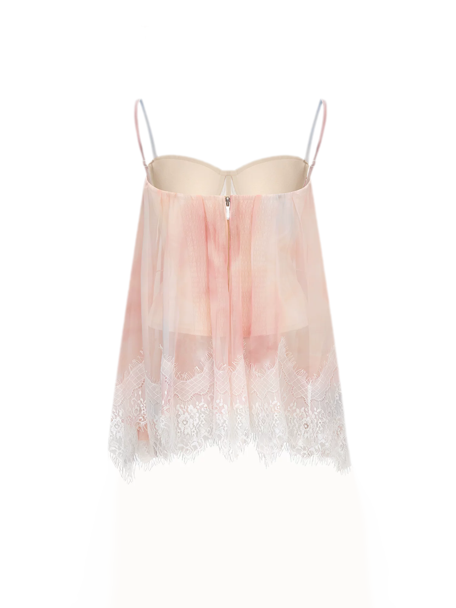 Fishbone Ruffle Chiffon Bustier Top