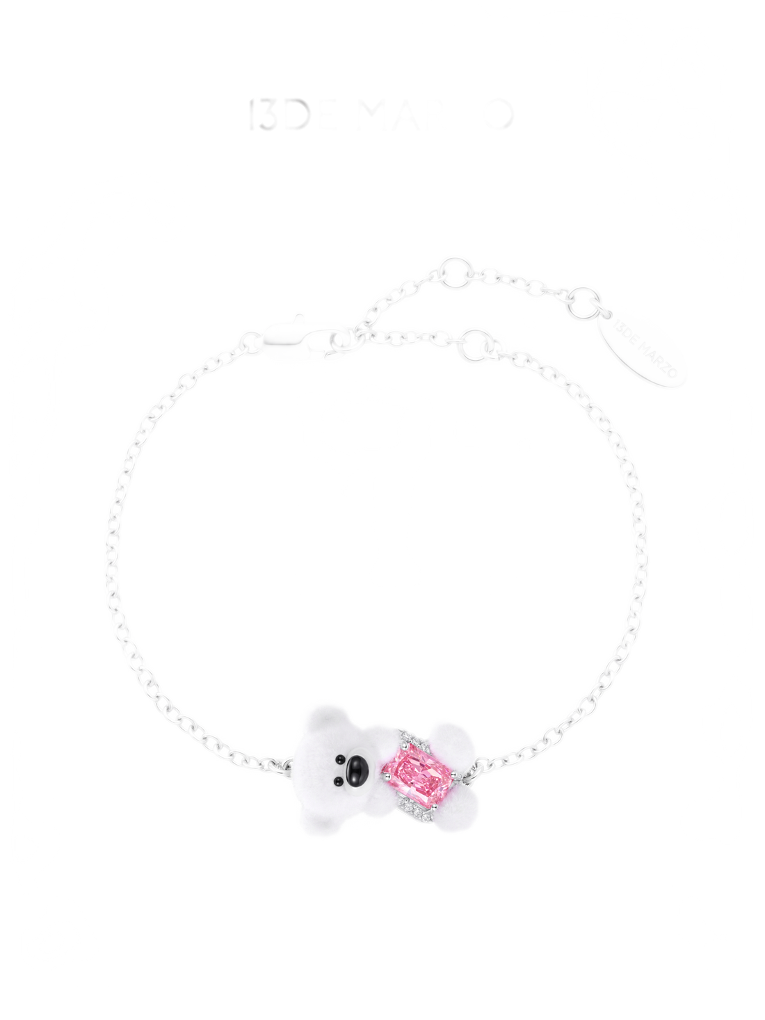 Flocked Zircon Bear Bracelet