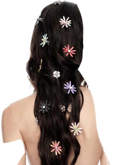 Metallic Daisy Flower Hair Clip