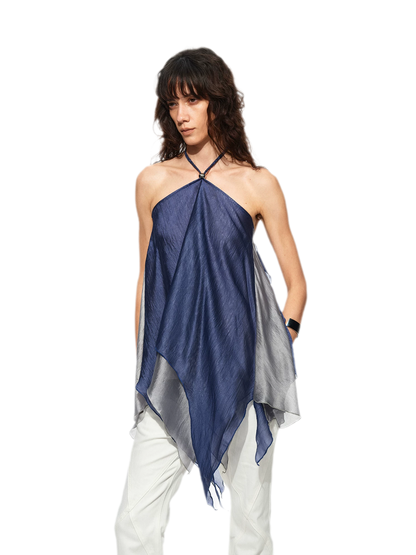Handwoven Contrast Hem Bandeau Top
