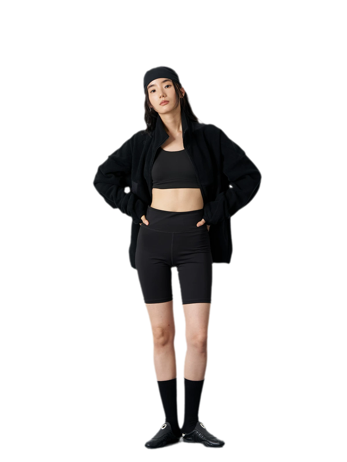Curved Fleece Panel Jacket