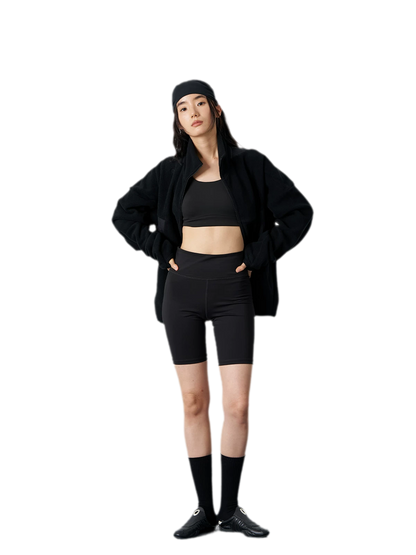 Curved Fleece Panel Jacket