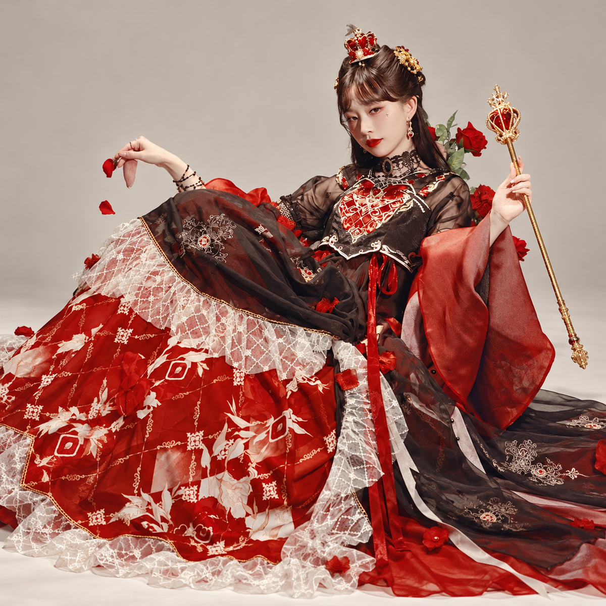 迪士尼红皇后-红桃权杖 Red Queen Scepter Embroidered Palace