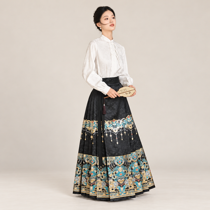 华烛点翠 Jade Candlelight Brocade Mamian Skirt