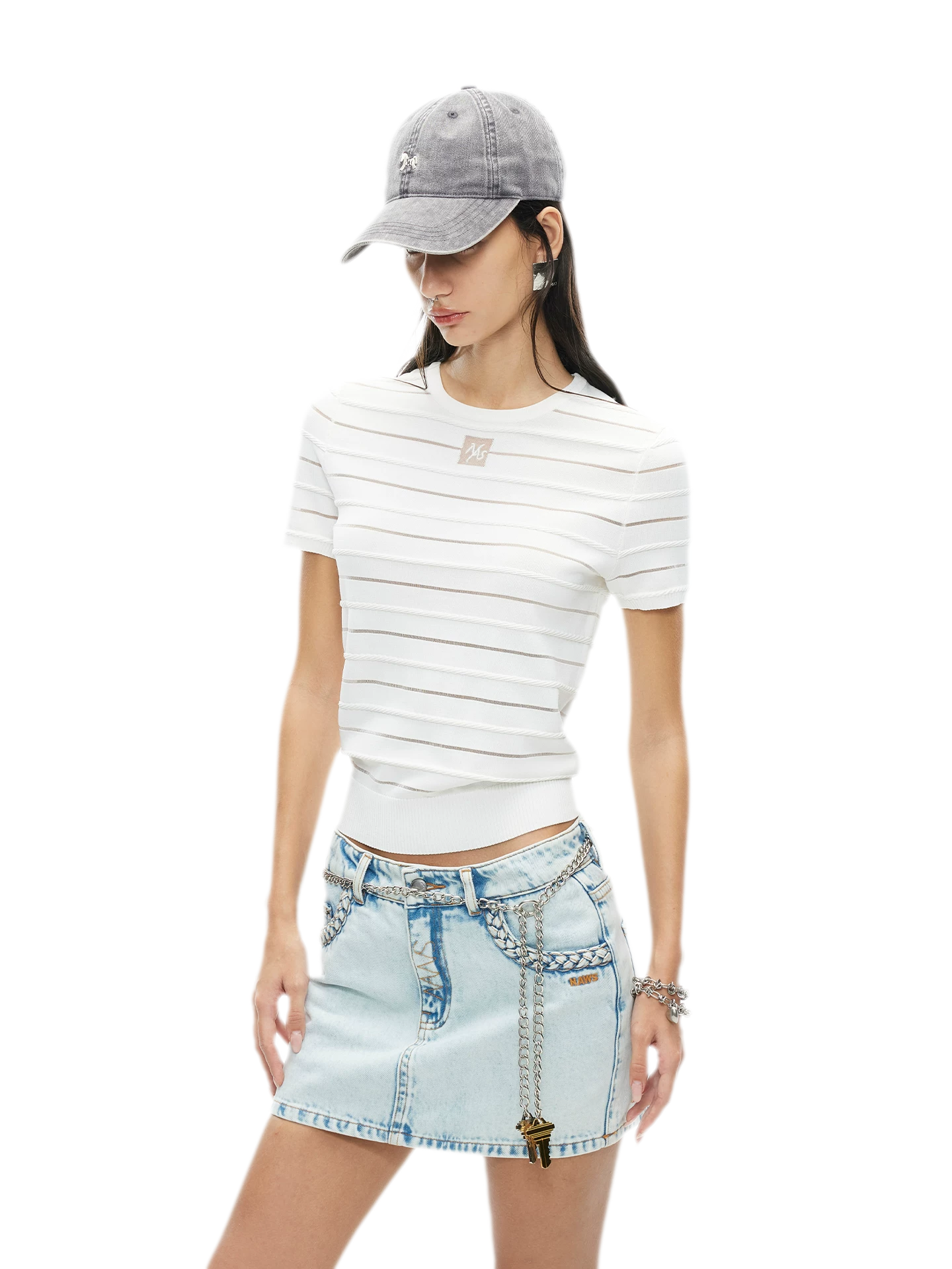 Ice Feel Tee with Organza Weave