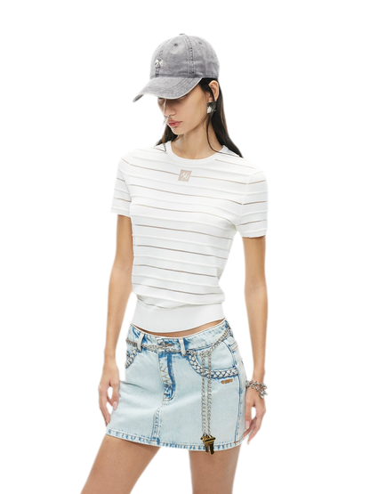 Ice Feel Tee with Organza Weave