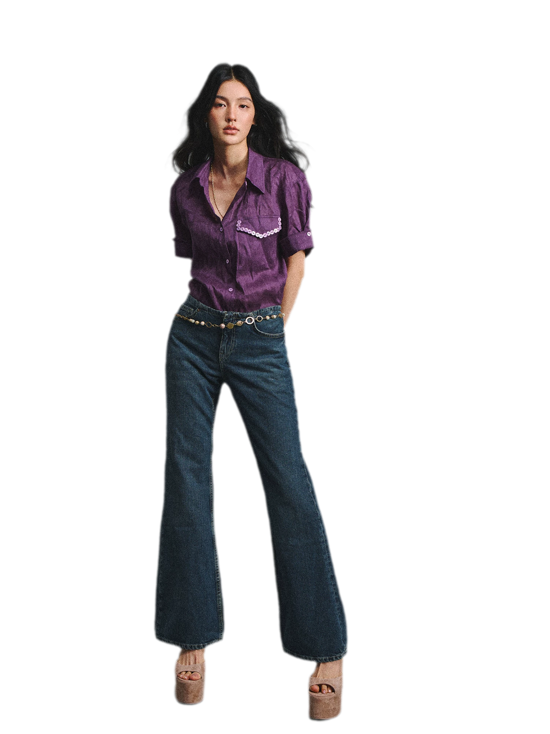 Linen Relaxed Cuff Shirt