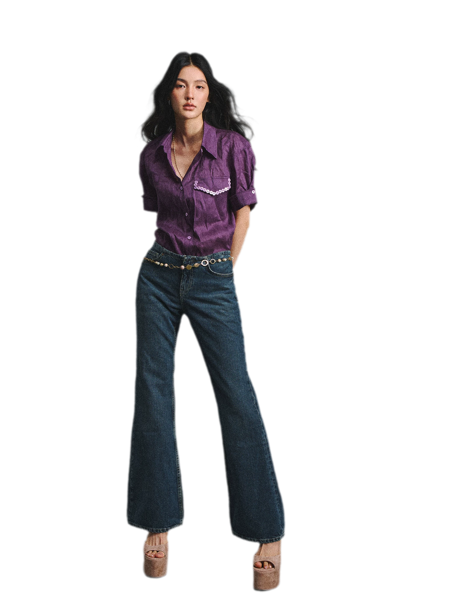 Linen Relaxed Cuff Shirt