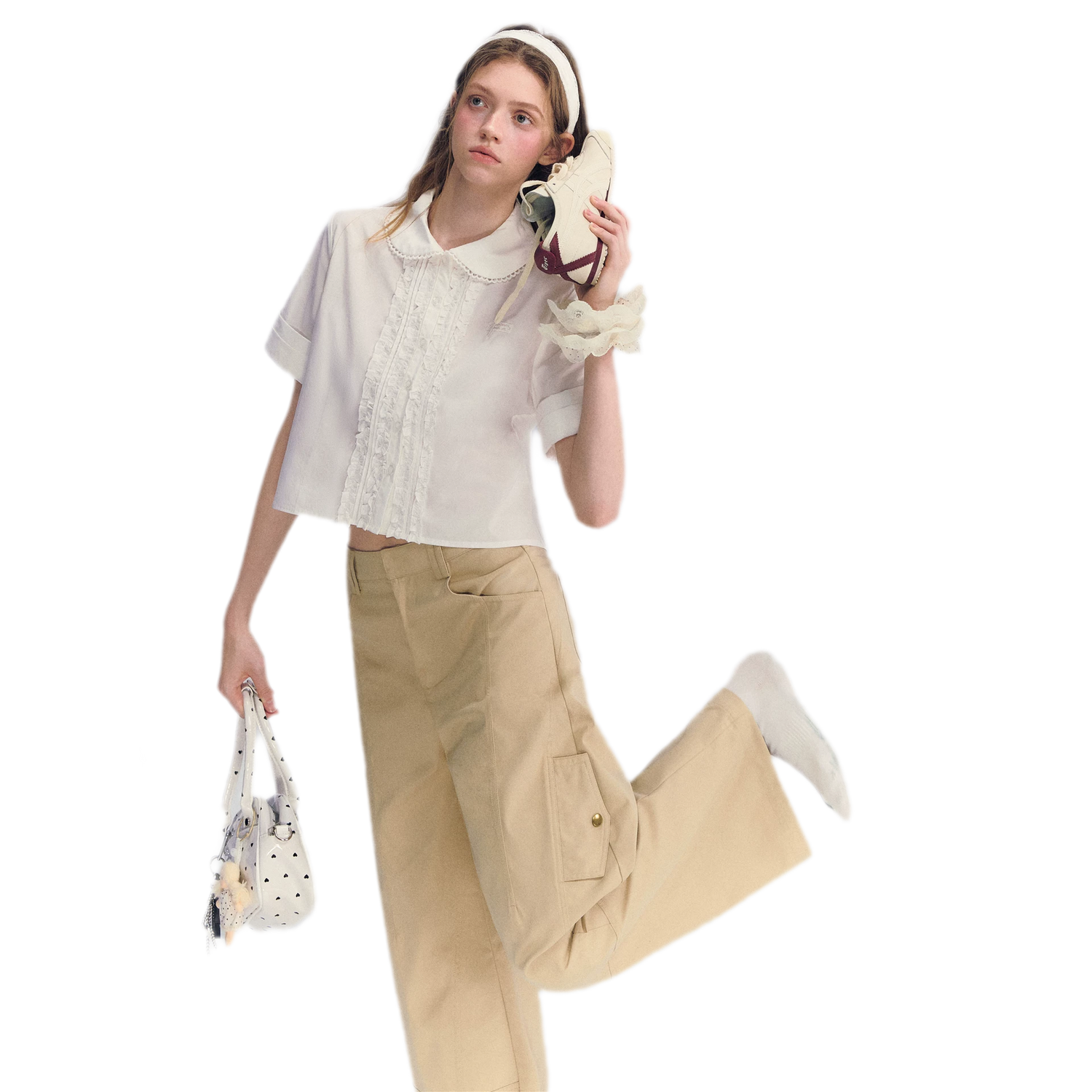 Lace Collar Cotton Shirt