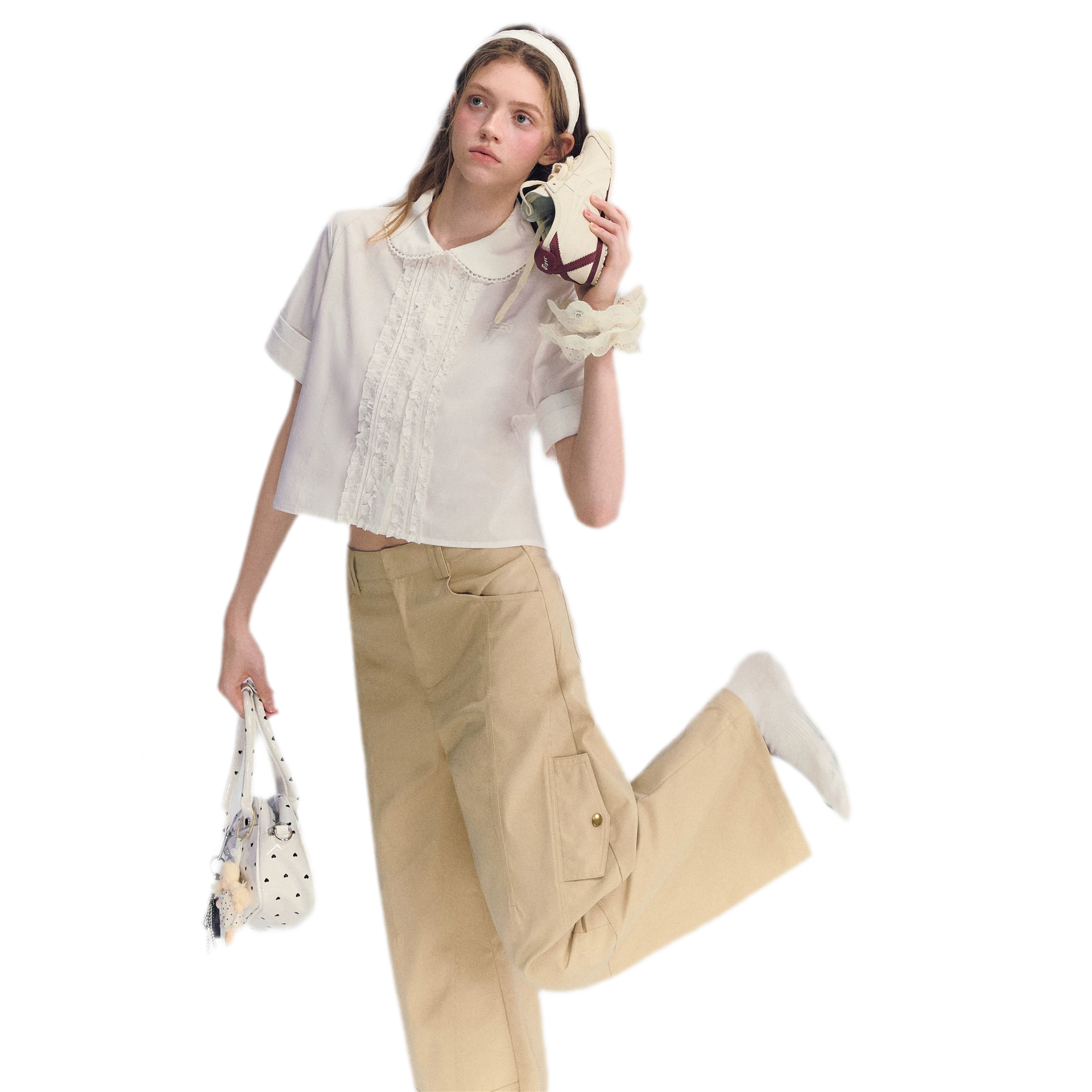 Lace Collar Cotton Shirt