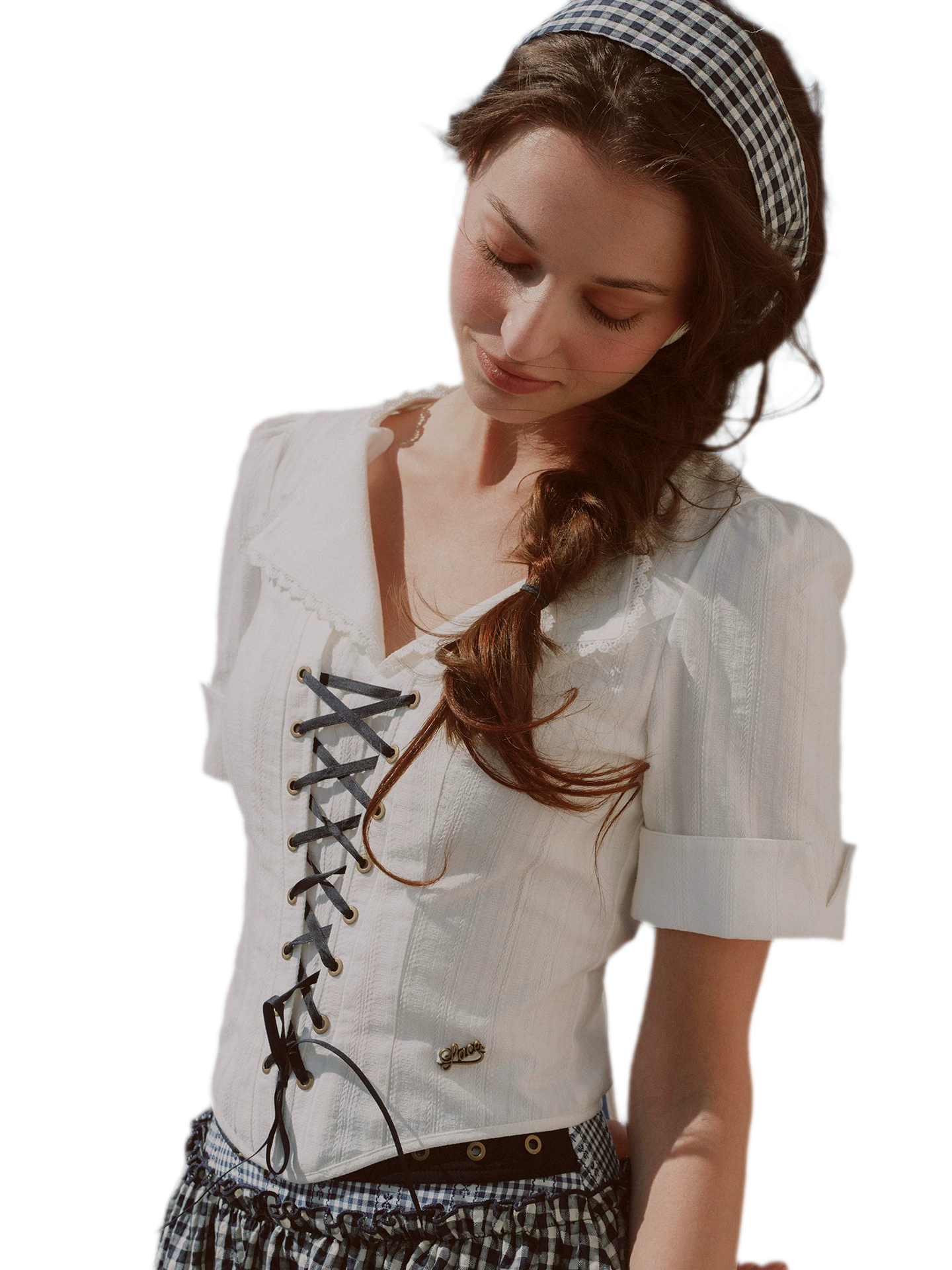 Jacquard Sailor Collar Skirt Set
