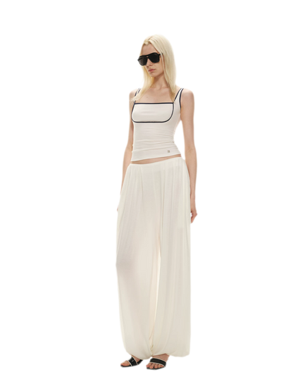 Tencel Blend Relaxed Wide-Leg Pants